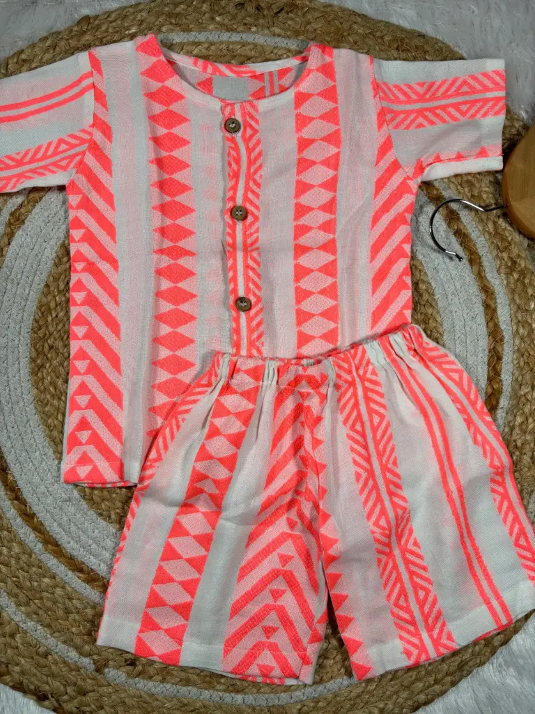 Fluorescent Orange Stripes Newborn Jabla Set with Sleeves