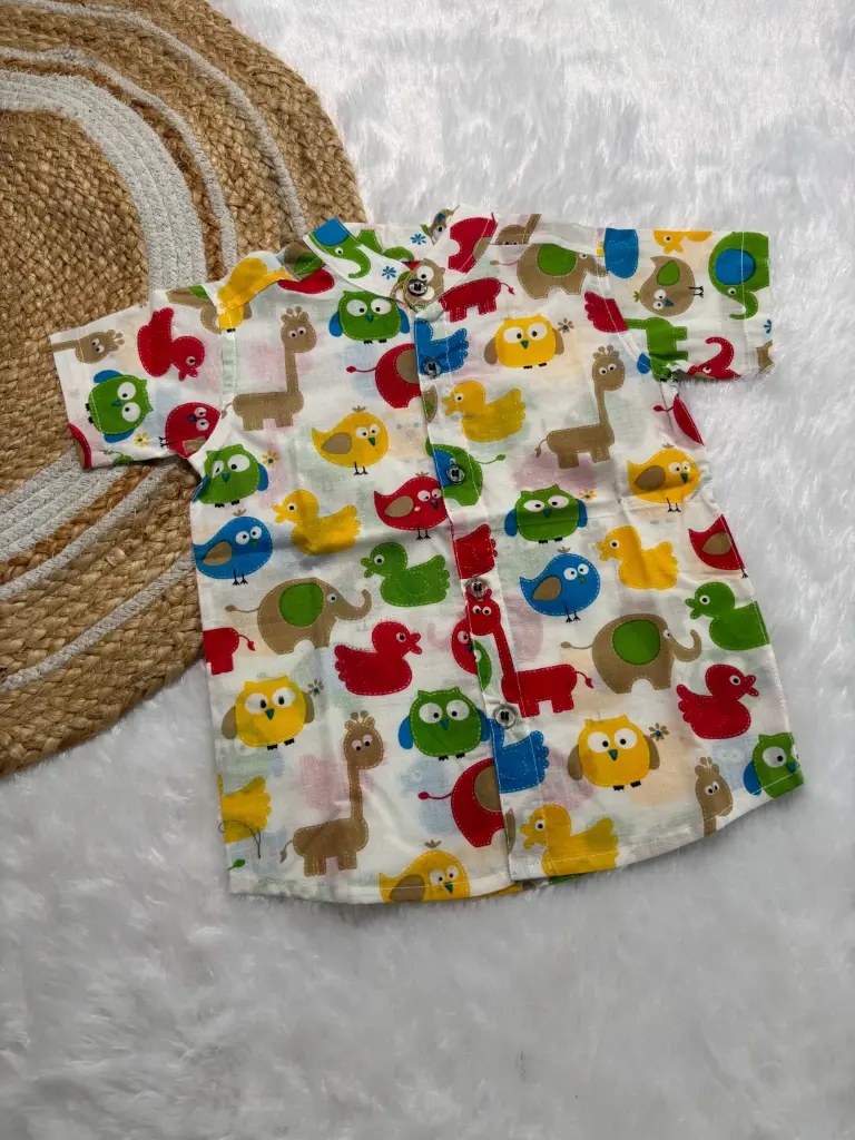 White Multicolor Print