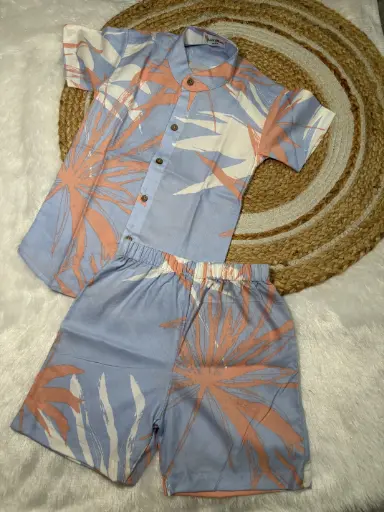 Mild Blue Floral Boys Co-Ord Set